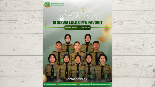 10 Siswa Angkatan XV SMK Kehutanan Negeri Pekanbaru Lolos PTN Favorit melalui Jalur SNBT-UTBK 2026
